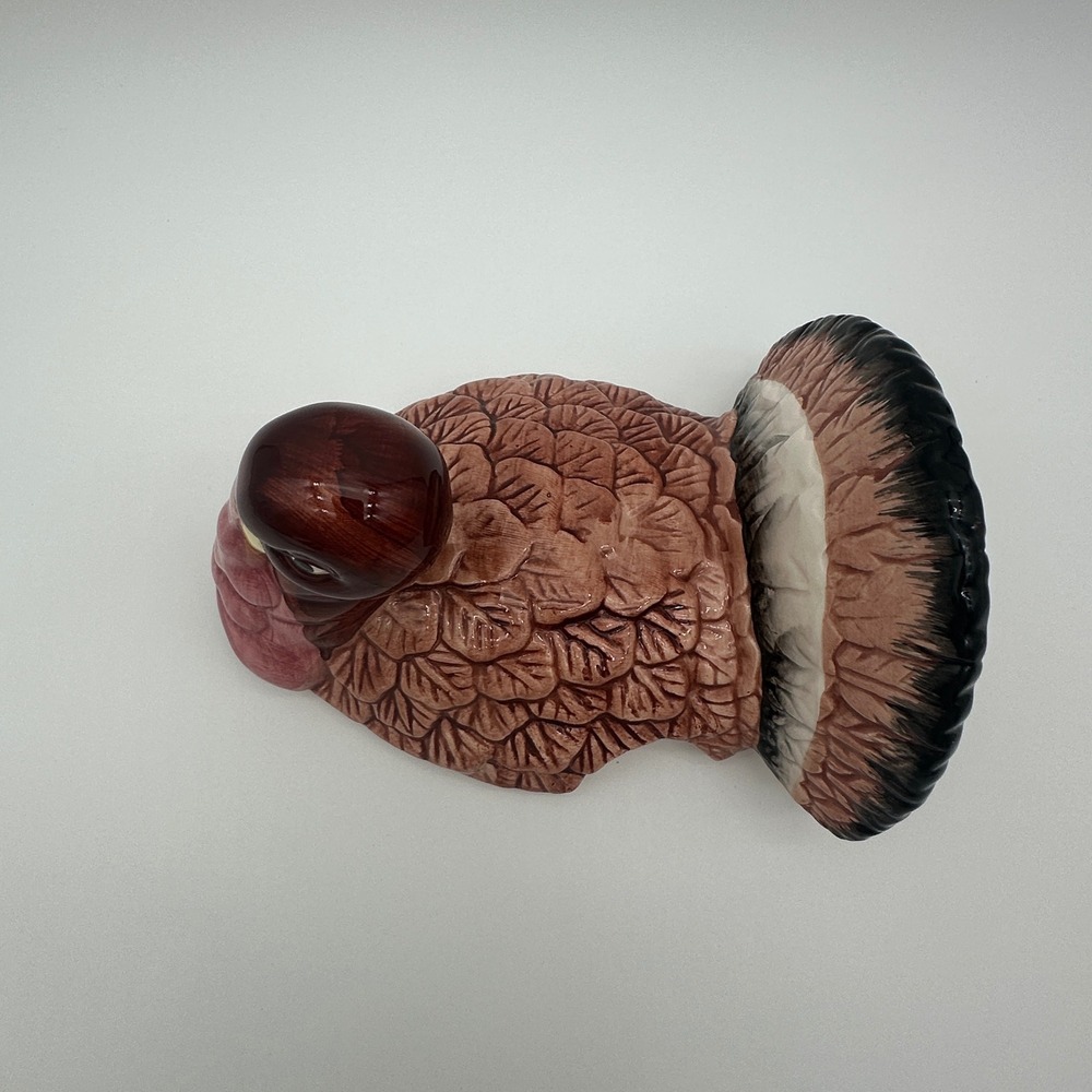 Vintage Thanksgiving Ceramic Turkey Tureen Gravy Boat with Lid and Spoon 3pc Set - Picture 9 of 16